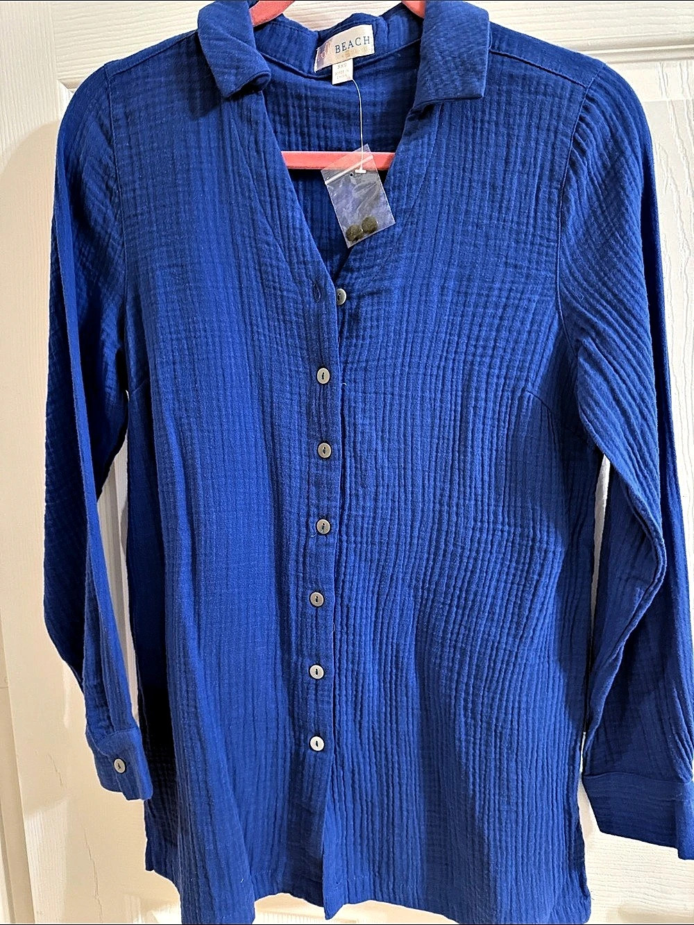 bellaBEACH Blue Button Down Shirt Size XXS NWT